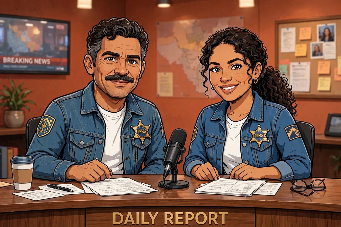 Walter and Willa Webb at the Webb Watch 956 News Desk
